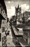 CPM Vieux Lausanne Les escaliers du marche et la cathedrale