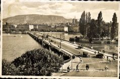 VINTAGE POSTCARD Geneva Bridge of Mont Blanc and Ile Rousseau