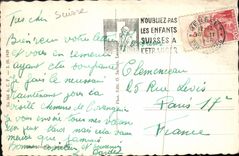 VINTAGE POSTCARD Geneva Bridge of Mont Blanc and Ile Rousseau