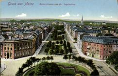 VINTAGE POSTCARD Gruss Aus Mainz Kaiserstrasse Aus Der Vogelschau