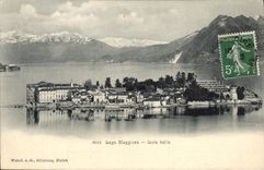 VINTAGE POSTCARD Lago Magglore Isola Bleated