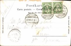 VINTAGE POSTCARD Glion And Dent du midi