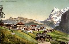 VINTAGE POSTCARD Murren Und Eiger