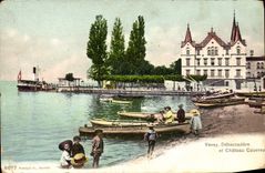 CPA Vevey Debarcadere Et Chateau Couvreu