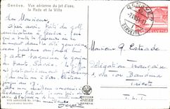 MODERN CARD Geneva Seen Air Of the Water Jet Roads And the City