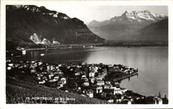 VINTAGE POSTCARD Montreux And Teeth Of the South