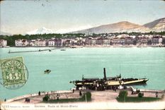 VINTAGE POSTCARD Geneva Splits And Mont Blanc Bateau