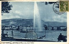 CPA Geneve Jet d'Eau Et Quai Des Eaux Vives