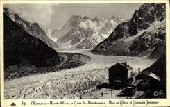 CPA Chamonix Mont Blanc Gare Du Montenvers Mer De Glace Et Grandes Jorasses