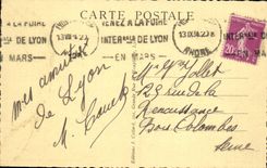 VINTAGE POSTCARD Law courts And Slope De Fourviere Lyon