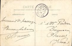 POSTAL Vittel de la VENDIMIA en el parque el lago