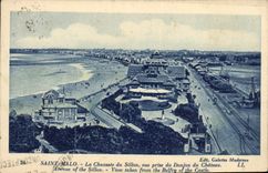 CPA Saint Malo La Chaussee Du Sillon Vue Prise Du Donjon Du Chateau