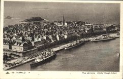 CPA St Malo Vue Aerienne Bateaux