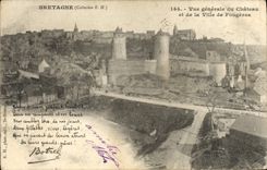 CPA Bretagne Vue Generale Du Chateau Et De La Ville De Fougeres Botrel