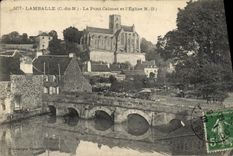 CPA Lamballe Le pont Calmet et l'eglise