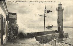CPA Saint Brieuc Le Phare du Legue Par Grande Maree