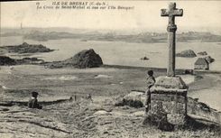 CPA Ile de Brehat La Croix de Saint Michel et vue sur l'ile Beniguet