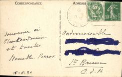 POSTAL Perros Guirec de la VENDIMIA la cornisa