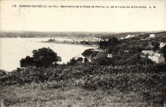 CPA Perros Guirec Banorama de la Rade de Perros vu d ela route de la Corniche Panorama 
