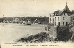 CPA Saint Cast La Plage Vue Prise de L'Isle