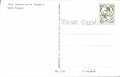 MODERN CARD Thailand Gaint Guardian At the Temple off Dawn Bangkok