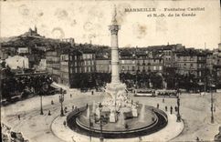 CPA Marseilles Fontaine Cantini et Nd de la Garde