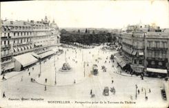 CPA Montpellier Perspeclier Prise de la Terrasse du Theatre