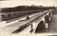 POSTAL Avignon de la VENDIMIA el nuevo puente y el paladar de los papas