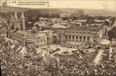 VINTAGE POSTCARD Spa Seen on the Casino and the Cathedral