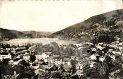 VINTAGE POSTCARD Gerardmer the Lake and a Corner of the City seen of the rock of the bath