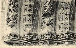 CPA Cathedrale De Rouen Portail Saint Jean Chapiteaux