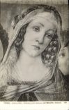 VINTAGE POSTCARD Firenze Galleria Uffizi Particoratare beyond Madonna Botticelli