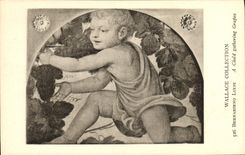 VINTAGE POSTCARD Wallace Collection Bernardino Luini has child gathering bunches