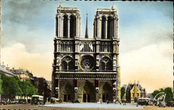 CPM Paris Et Ses Merveilles Facade de la Cathedrale Notre Dame