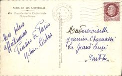 CPM Paris Et Ses Merveilles Facade de la Cathedrale Notre Dame