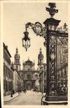 CPA Nancy Rue Maurice Barres et la Cathedrale une des grilles de Jean Lamour