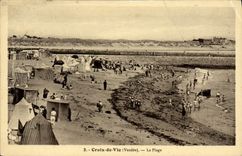 VINTAGE POSTCARD Croix de Vie Holy Gilles the Beach