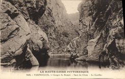 VINTAGE POSTCARD Yssingeaux Falls of Ramel Jump of the Dog the pit