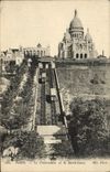 CPA Paris Le Funiculaire et le Sacre Coeur Montmartre
