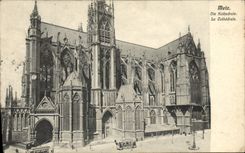 La POSTAL Metz de la VENDIMIA muere Kathedrale la catedral