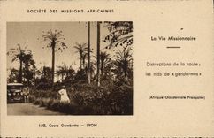 VINTAGE POSTCARD Company of the African Missions French Western Africa Lyon Gambetta Course