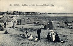 POSTAL Royan de la VENDIMIA la playa hacia Saint Jorte De Didonne