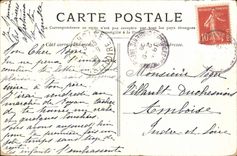 Concha grande de Royan de la POSTAL de la VENDIMIA por la hora del baño