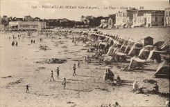 POSTAL Pontaillac Royan de la VENDIMIA la marea baja de la playa
