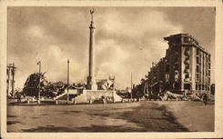 VINTAGE POSTCARD Caen War memorial And Hotel Malherbe Militaria