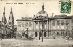 VINTAGE POSTCARD Trawl-nets On the Marne Town hall
