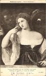 VINTAGE POSTCARD Musee Of Louvre Ecole Venetian Tiziano Vecelli says Titien Alphonse de Ferrare and Laura de Dianti