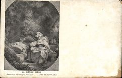 VINTAGE POSTCARD the Good mother Museum Of the National library By Fragonard