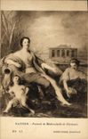 VINTAGE POSTCARD Nattier Portrait Of Miss De Clermont Museum Chantilly Cop