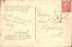 Opinión panorámica de la POSTAL NR D De Lorette de la VENDIMIA del cementerio y de la torre